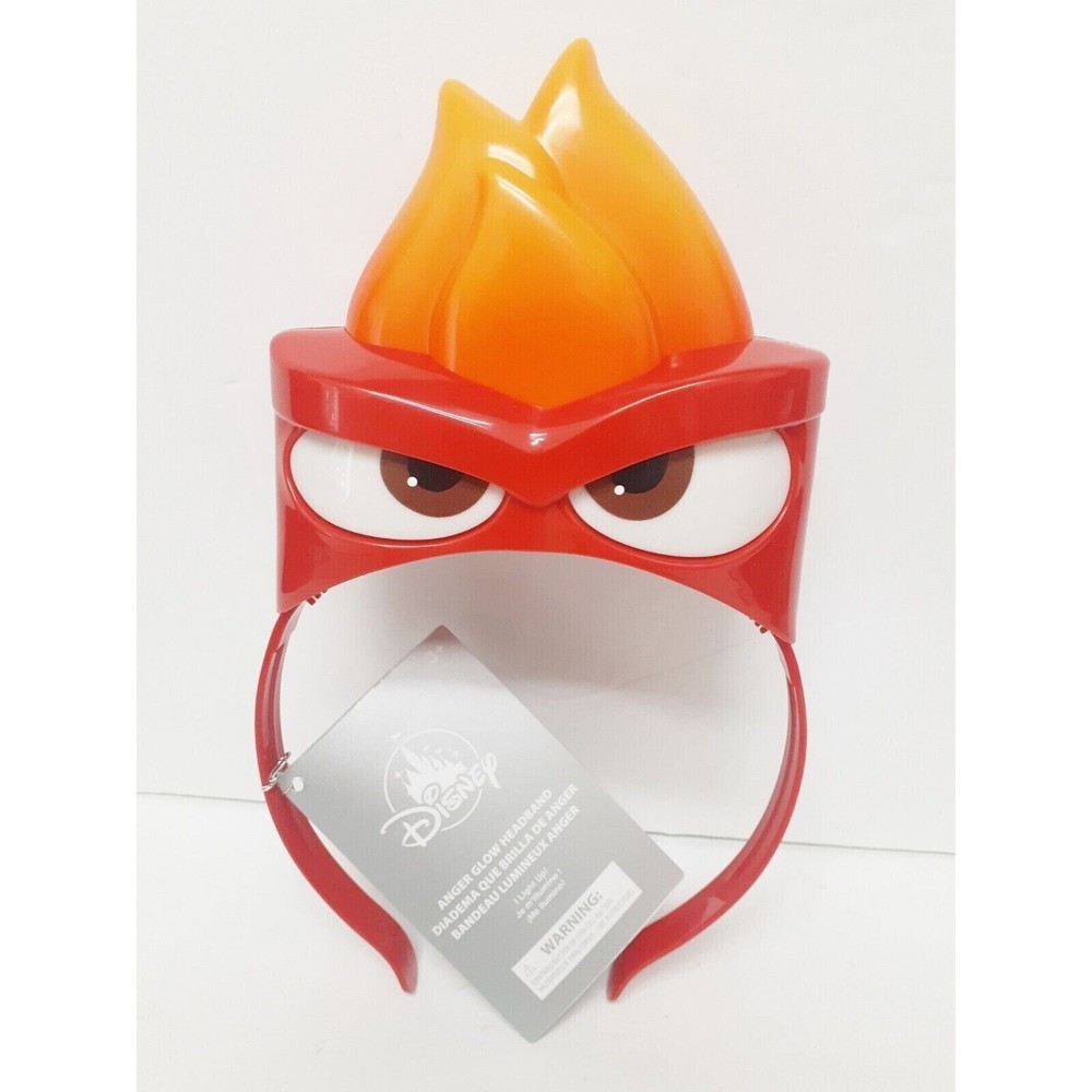 Disney Parks Light Up Anger Inside Out  Glow Flames Plastic Ears Headband NWT!